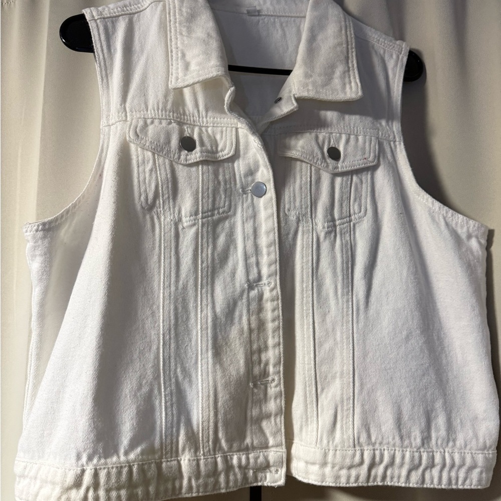 White Denim Vest